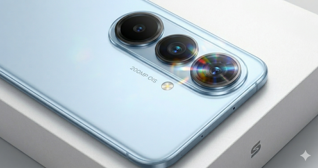 Samsung Galaxy A57 back camera design with triple camera setup and LED flash